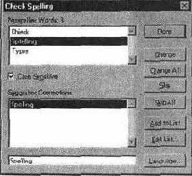   Check Spelling ( )