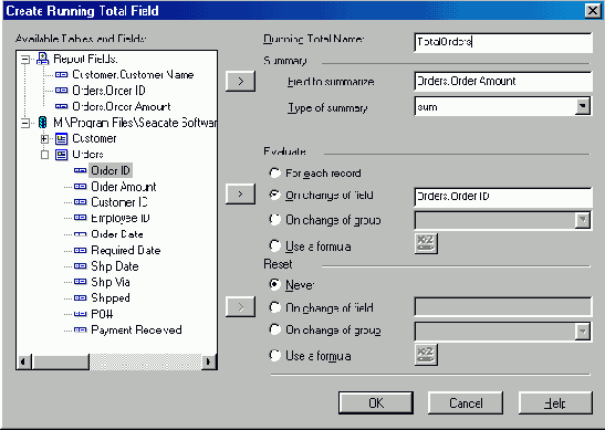 Подготовка отчетов в Crystal Reports