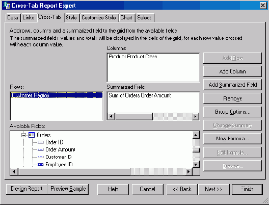 Подготовка отчетов в Crystal Reports