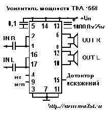 Усилитель мощности на TDA-1558